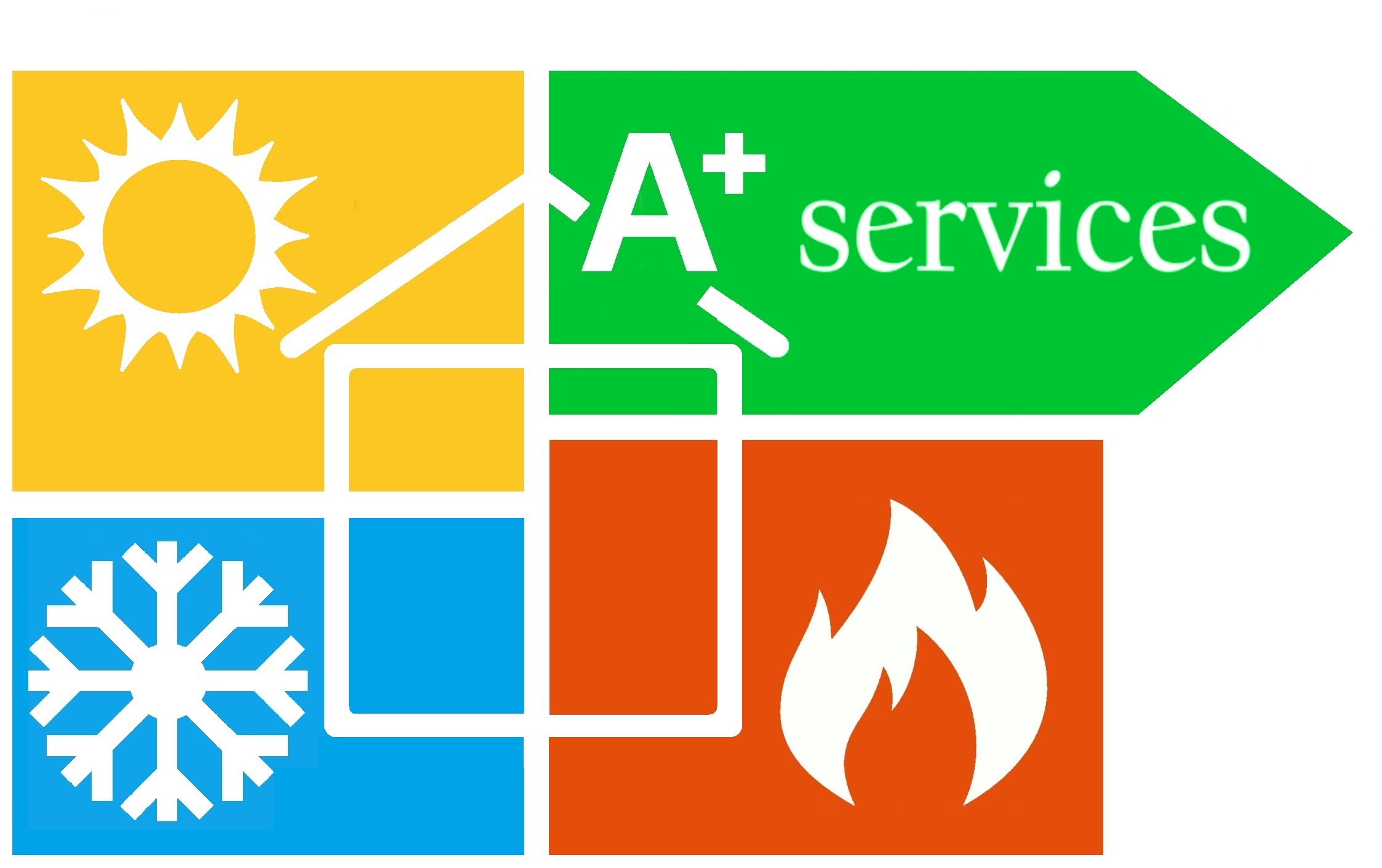 Logo de A+ Services, société de travaux en Fourniture et pose d'une climatisation réversible / chauffage