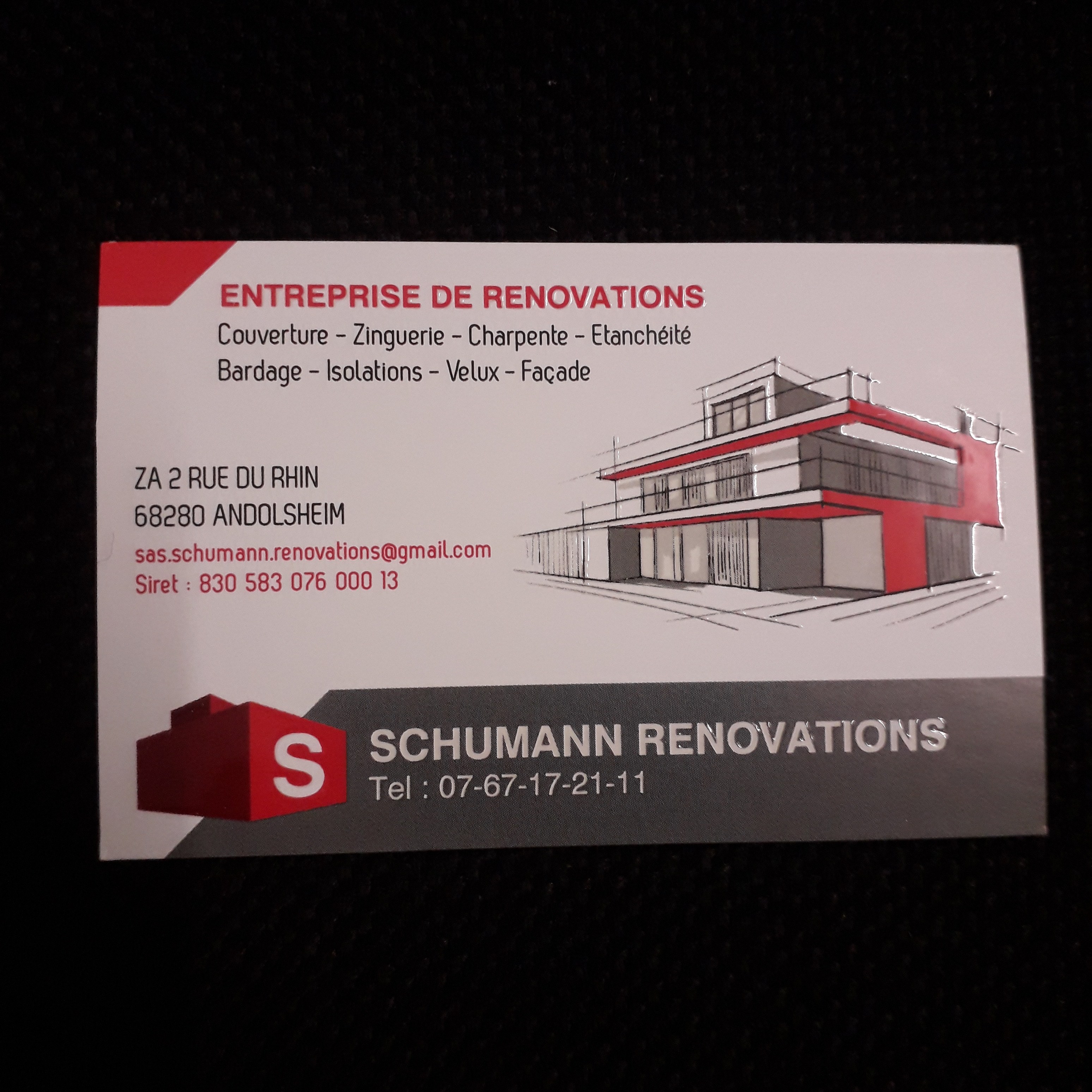 Logo de Schumann rénovations, société de travaux en Couverture (tuiles, ardoises, zinc)