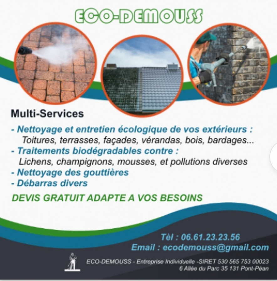 Logo de Eco-Demouss, société de travaux en Décrassage ou démoussage de toiture
