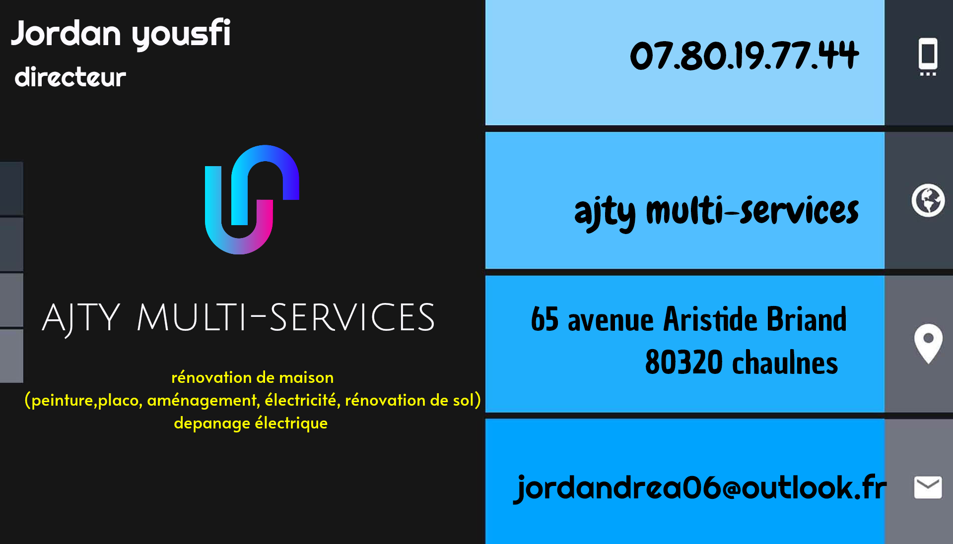 Logo de Ajty multi-services, société de travaux en Construction, murs, cloisons, plafonds